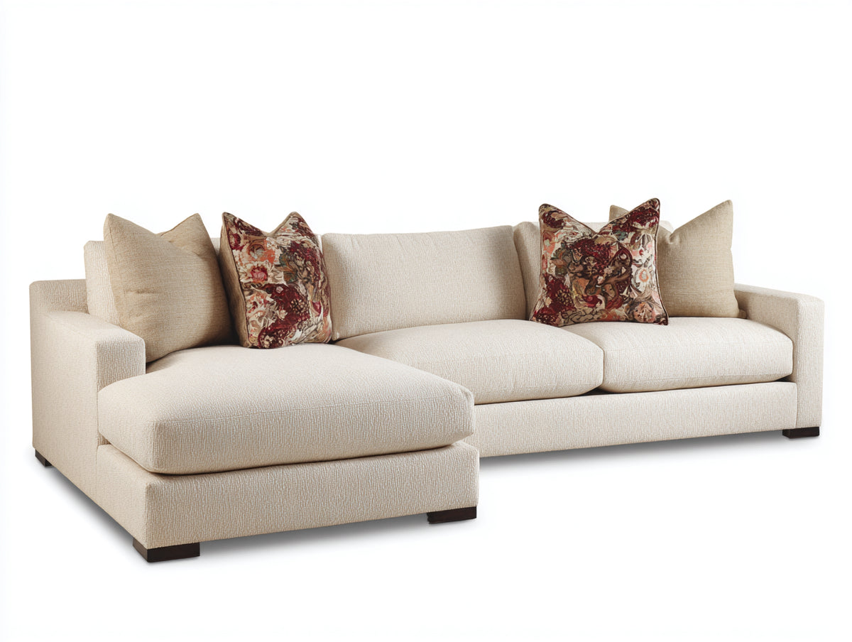 Sofá de esquina tapizado 285 x 180 x 85 cm - beige - chaise longue integrada con diseño moderno para salón