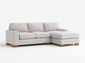 Sofá de esquina tapizado en tejido 238x168x86 cm gris claro - diseño moderno con chaise longue y patas de madera